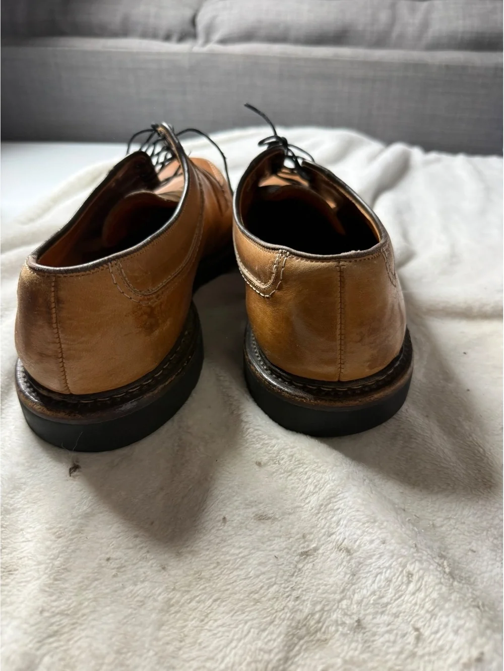 Allen Edmonds Men's Tan Leather Dress Shoes Size 10.5 D Classic Lace-Up